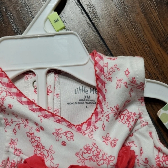 Little Me Baby Infant Girls 3 Mo Sleeveless Floral Dress 2 pc set NWT - Picture 3 of 6